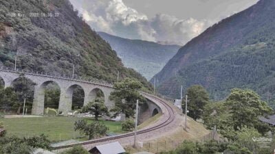 Berninabahn Brusio Viadukt Webcam Live